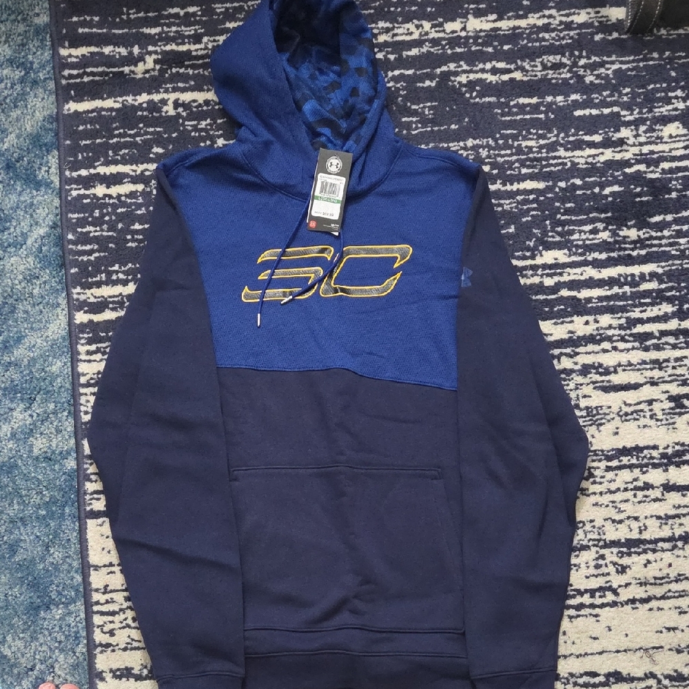 Under Armour Blue and Gold Hoodie Sweatshirt